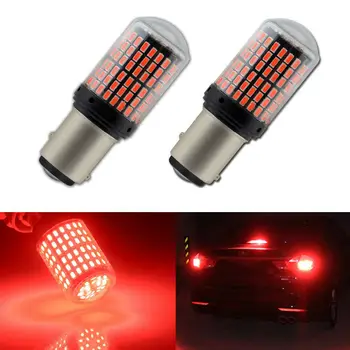 

2pcs LED Light Auto P21W BAY15D 1157 Red 2800LM 3014 144SMD Error Free