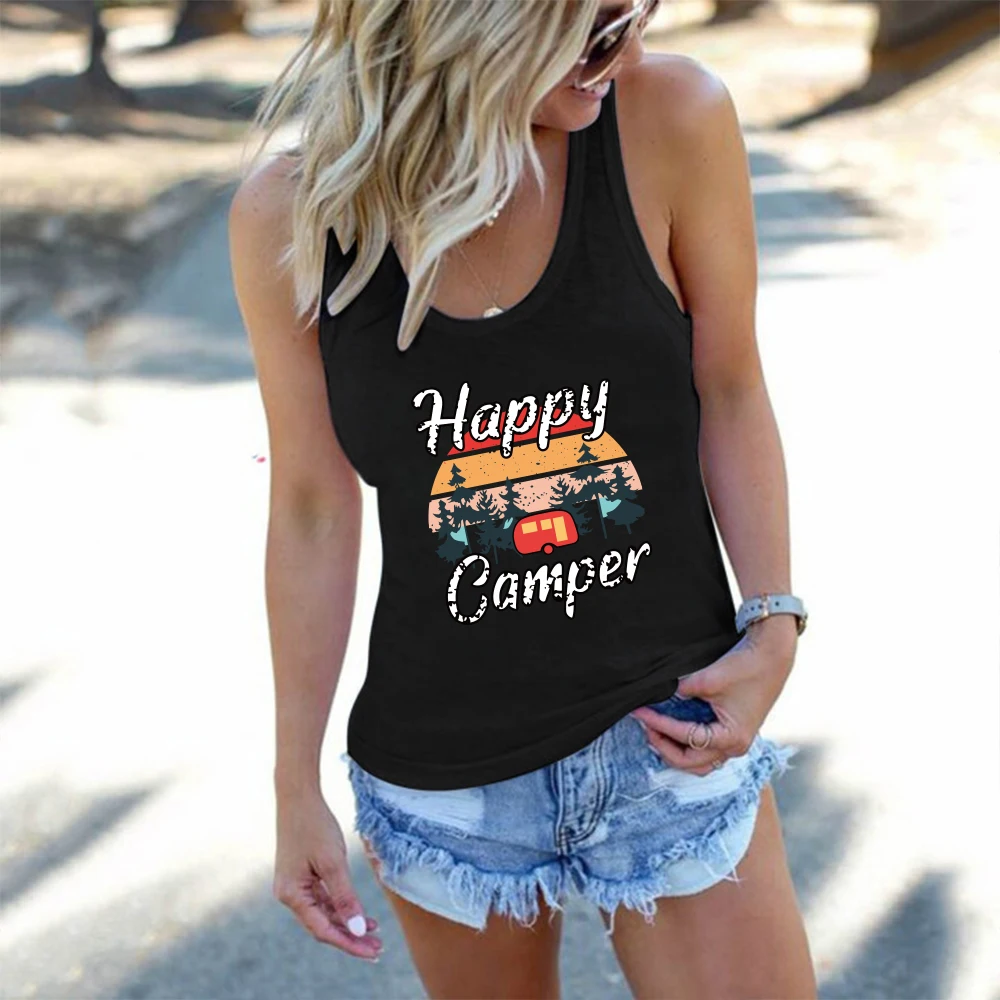 Camiseta sin mangas con estampado de Camper para mujer, ropa de talla  grande Harajuku, chaleco sin mangas a la moda, Tops holgados de verano  2021|Camisetas sin mangas| - AliExpress