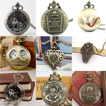 

Vintage Bronze Gold Pocket Quartz Pocket Watches Vintage Hollow Gear Carved Pocket Watch Fob Chain Necklace