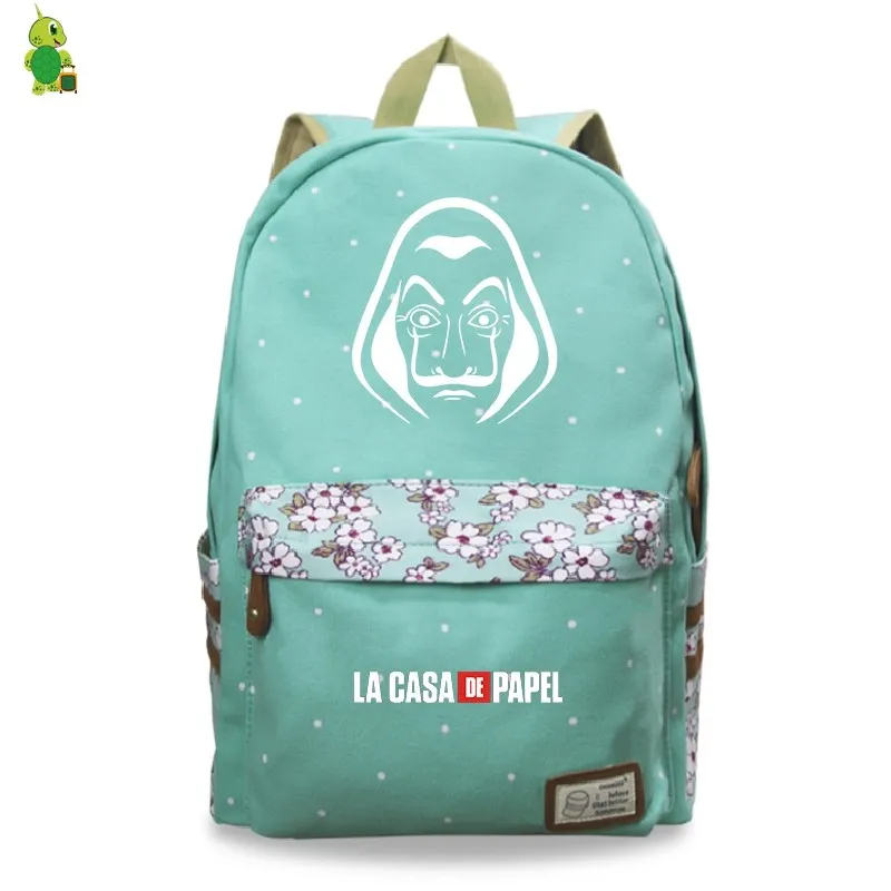 Mochila La Casa De Papel рюкзак для женщин Цветочные волнистые школьные сумки для подростков рюкзак для девочек с отделением для ноутбука дорожные сумки - Цвет: 25