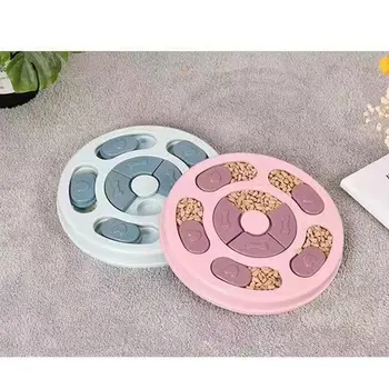 

Pet Dog Feeding Bowls Poodle Dog Turntable Useful Plastic Slow down Eating Food Prevent Obesity Healthy Diet Dog Accessories