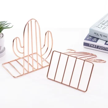 

Stand Desktop Metal Placement Mobile Phone Book Iron Wire Metal Bookends Cactus Design Decorative Book Holder Stand Rack