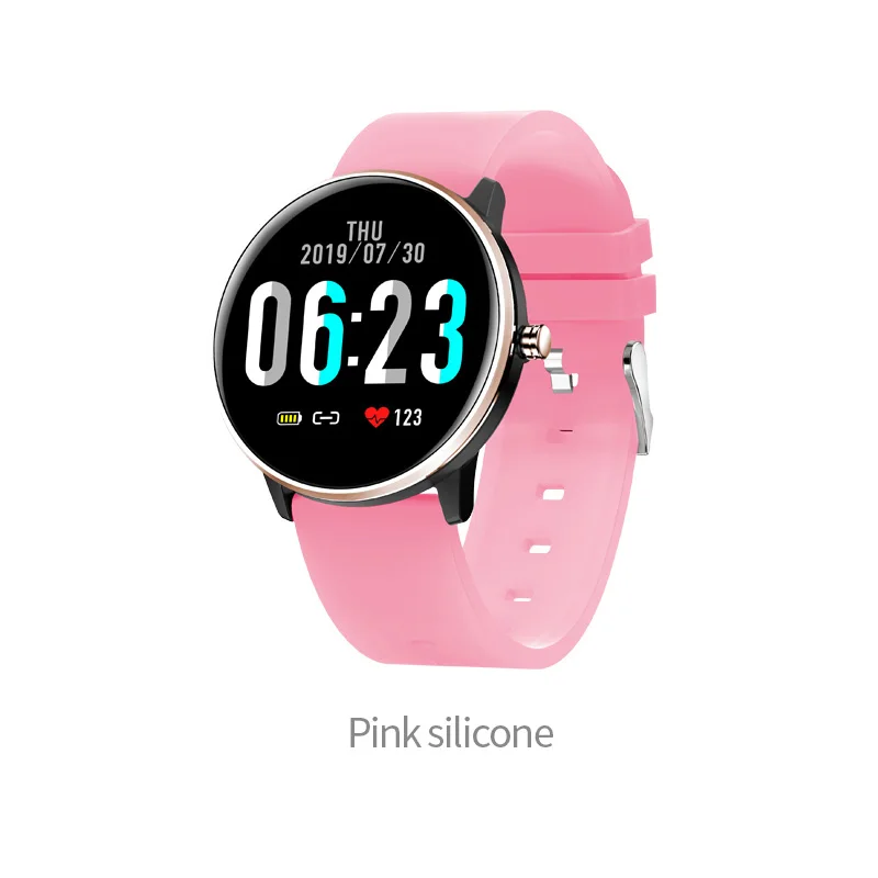 DTOP MX6 Смарт-часы с сенсорным дисплеем индикатор погоды сна Пульс кровяное Кислородное давление IP68 Водонепроницаемый Спорт Здоровье помощник - Цвет: Розовый