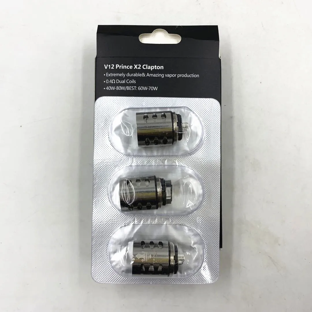 

3pcs V12 Prince X2 Clapton Coil 0.4ohm Head Fit TF V12 Sub Ohm Tank Atomizer