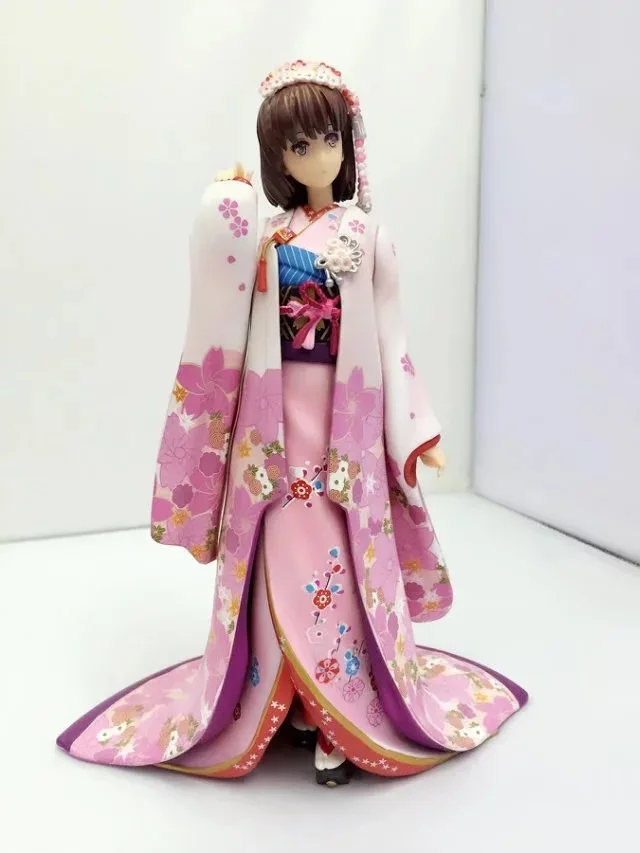 22 см Saenai Heroine No Sodate-kata Megumi Kato In Kimono Ver ПВХ Аниме фигурки Модель сексуальной Девушки Коллекция Рождественский подарок игрушки
