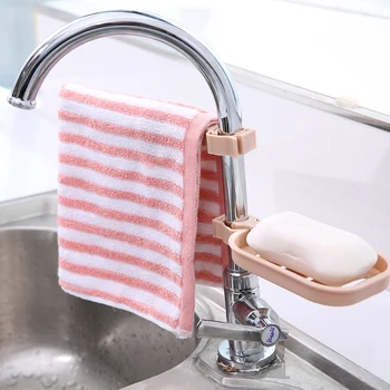 

Sink Hanging Storage Rack Dish Cloth Clip Sponge Kitchen Faucet Clip Bathroom Storage Holder Shelf Drain Dry Towel Organizer