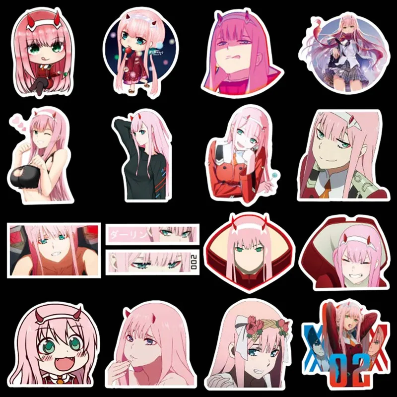 50 шт. DARLING in the FRANXX аниме наклейка s ZERO TWO Скрапбукинг наклейка для ноутбука скейтборд холодильник чемодан