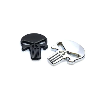 

10pcs Metal Skull Punisher Skull Chrome Car Emblem Badge Logo Sticker