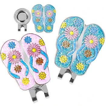 

Golf Hat Clip with Detachable Magnetic Golf Ball Marker Slipper Style