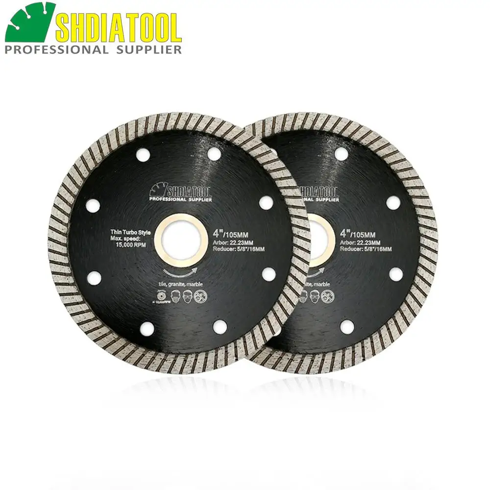 

SHDIATOOL 2 шт. 4 Inch/105mm супер-тонкий алмазные лезвия Turbo отрезной диск Керамика плитка Гранит резки Ramic плитка Гранит пилы