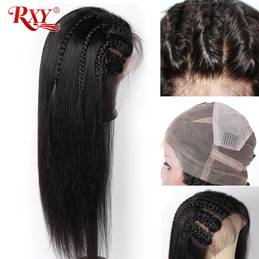 

RXY Full Lace Wig Human Hair With Baby Hair Peruvian Straight Pre Plucked Full Lace Human Hair Wigs For Black Women Remy Perucas