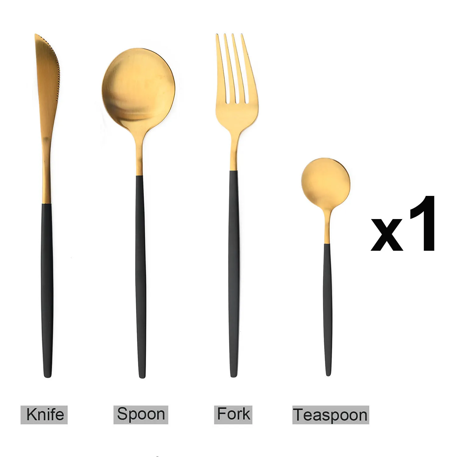 4Pcs Black Gold