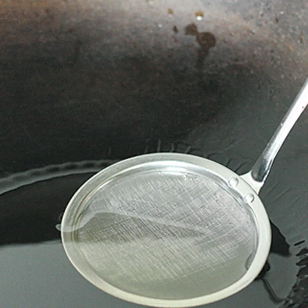 Kitchen Round Network Stainless Steel Colander Spoon Filter Oil Filter Grid Scoop Oil Foam Scoop Oil Filter Network Filtering