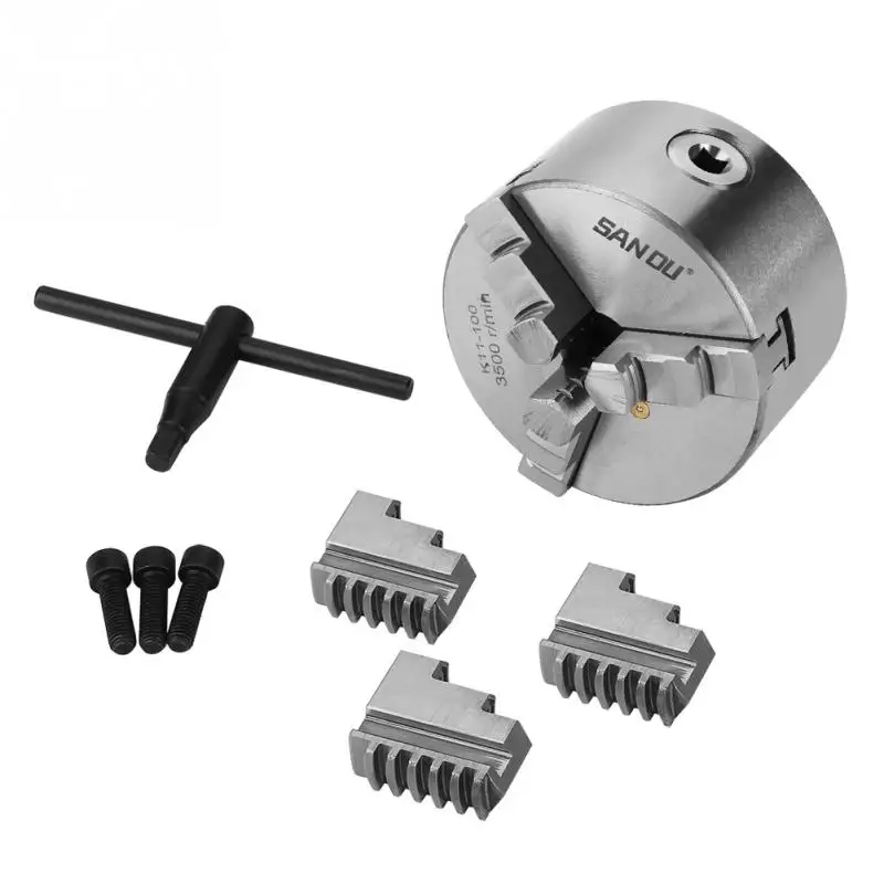 

1Set 3-Jaw Self-Centering Metal Lathe Chuck With Extra Jaws Turning Machine Accessories