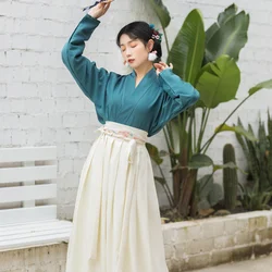 Ensemble Cardigan élégant et fin avec broderie florale, Style chinois traditionnel Vintage, couleur unie, fée Hanfu 