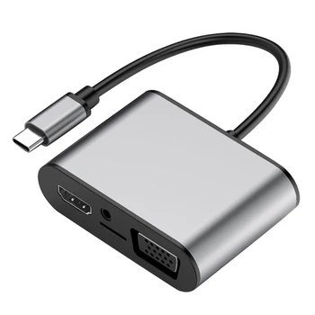 

8 in 1 USB C Hub /Type C Data Hub With 8-Port 3 USB 2.0 + 4K HDMI + VGA + SD + Type C PD + 3.5MM o Ports