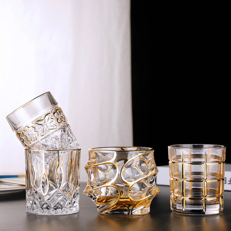 Богемный стиль кристалл золотой край роскошный XO бренди снифтеры стакан для виски старомодный виски стекло Chivas водка стекло es чашка