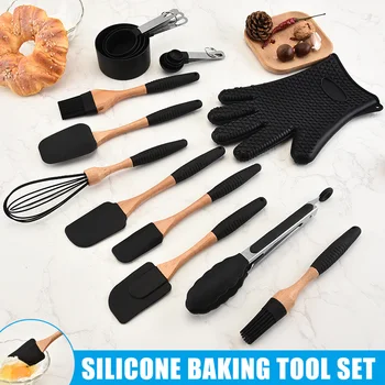 

Silicone Non-stick Cooking Baking Utensils Tools Set Heat Resistant Spoon Spatula Egg Beaters Kitchen Accessories J99Sto