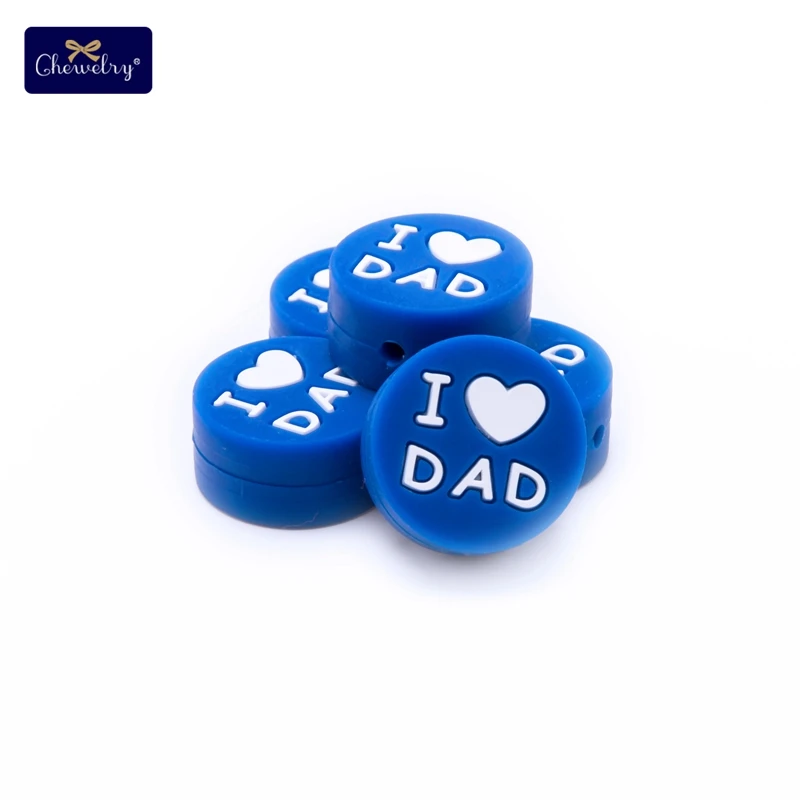 Dad Blue 5 шт. детский Прорезыватель жевательные бусины DIY Браслеты для кормления ожерелье пищевой Перл силиконовые бусины прищепка для соски цепь Товары для малышей - Цвет: Dad Blue