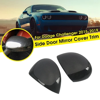 

Carbon Fiber Black Side Door Mirror Cover Trim for Dodge Challenger 2015-2019 Rear View Mirror Cover Cap