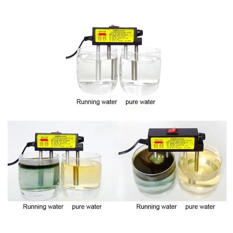 

Portable Household Water Electrolyser Tester Electrolysis Iron Bars Water Tester Electrolyzer EU/US Plug Quick Water Testing