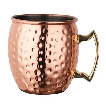 530ml 1Pcs 18 Ounces Hammered Copper Plated Moscow Mule Mug Beer Cup Coffee Cup Mug Copper Plated canecas mugs travel mug 1