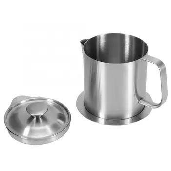 

Stainless steel household oil storage Can strainer Container Kitchen handle Oil soup filter separator