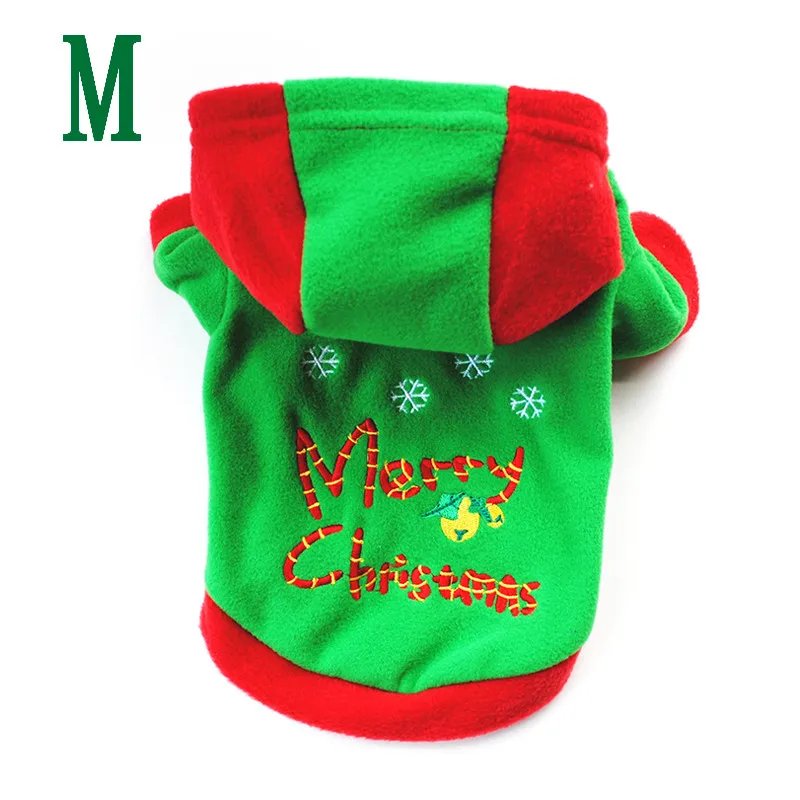 Рождественская Одежда для собак красное/зеленое пальто узор собака Дерево зима Рождественская одежда милое пальто зима осень 28 - Цвет: Green M