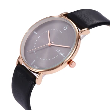

watch men Casual Unisex No Numbers Faux Leather Pointer Wrist Watch Lovers Gift couple watch reloj Fashion watch for love