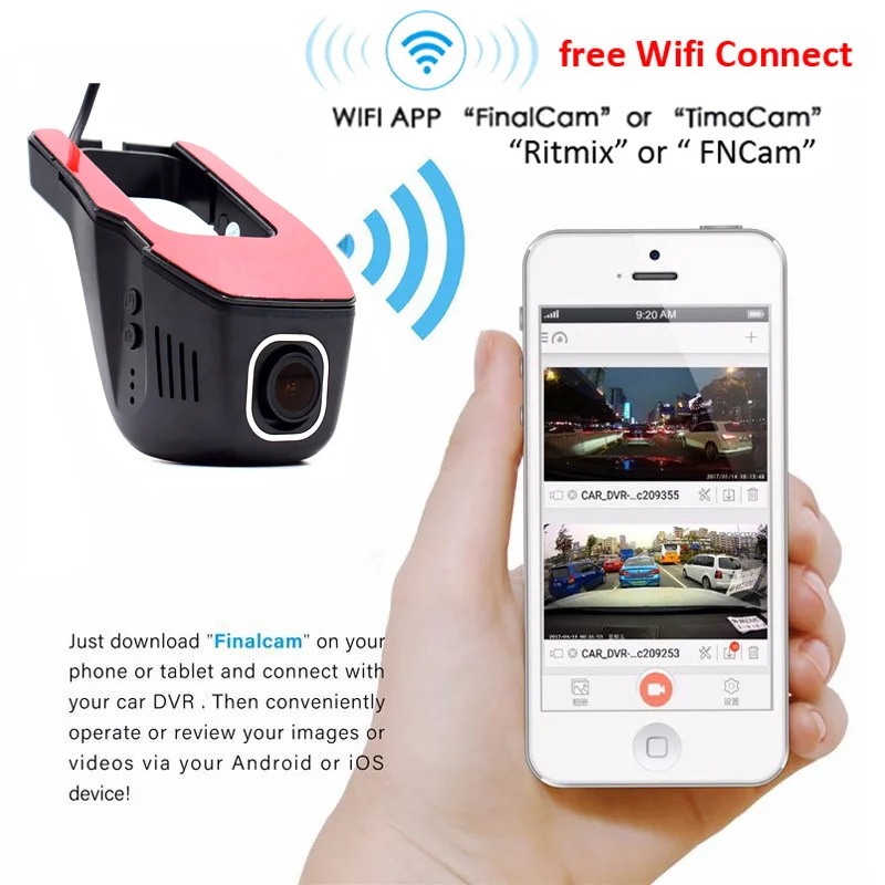 XCGaoon Wifi Car DVR Registrator Digital Video Recorder Camcorder Dash Camera 1080P Night Version Novatek 96655 Rotate 45