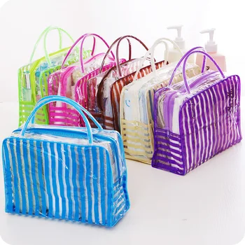 

Women Clear Cosmetic Bags PVC Toiletry Bags Travel Zipper Transparent Tote Makeup Bag Case Wash Organizer Set Pouch Case