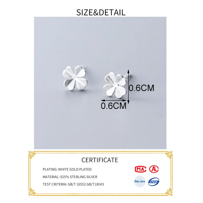 INZATT Real 925 Sterling Silver MInimalist Flower Stud Earring For Fashion Women Birthday part Cute Fine Jewelry Accessories