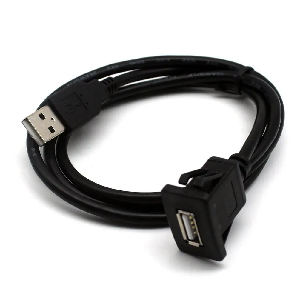 USB2.0 кабель для скрытого монтажа 1 м/2 м двойной/один USB порт удлинитель флеш приборная панель монтажный кабель для автомобиля лодки мотоцикла