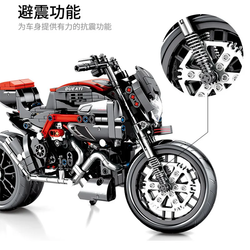 

Baby Semp 701703 Ducati Motorcycle Science And Technology Sports Car Creative Assembled Small Particles Boy DIY Building Blocks