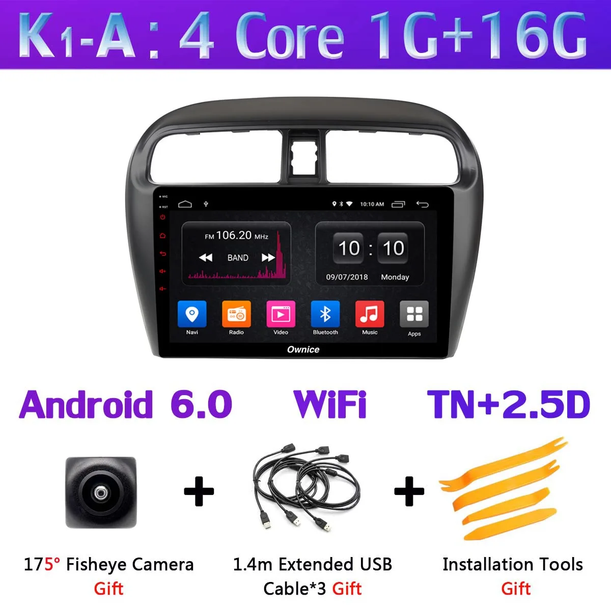 360 ° AHD DVR камера 4GSIM wifi Android 9,0 8Core 4+ 64G SPDIF DSP CarPlay gps радио для Mitsubishi Mirage Attrage GT G46 2012 - Цвет: K1-A