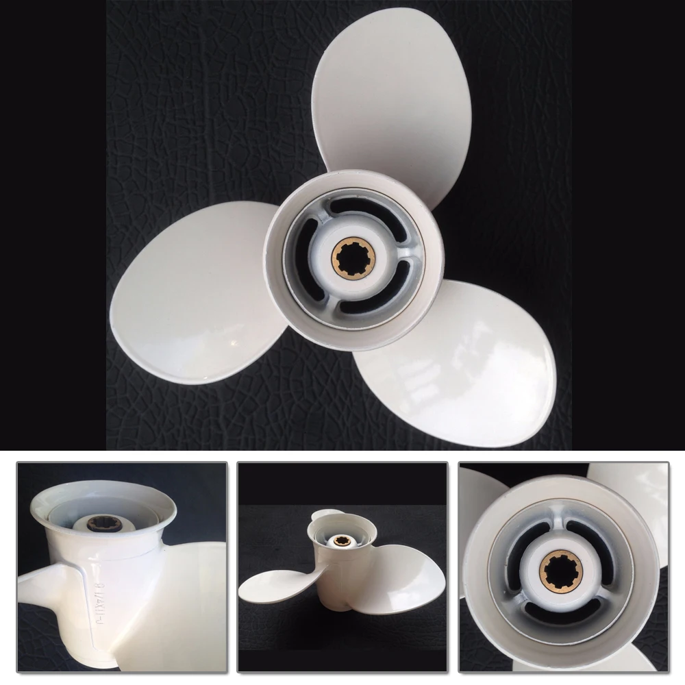 9 1 / 4x11 Propeller Accessories For 8-tooth Spine 15hp 9.9hp White Replacement aluminum propeller | - Цена: 