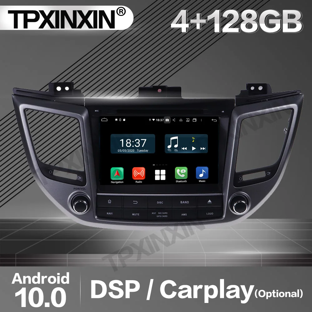 4+128G Carplay Car Radio 2 Din Stereo Receiver Android 10 For Hyundai Tucson IX35 2014 2015 2016 2017 2018 GPS Player Audio Unit