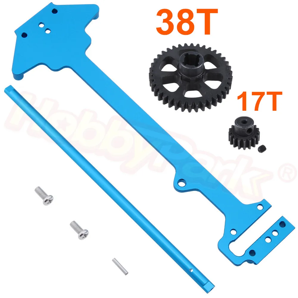 For WLtoys A959 1/18 Upgrade Parts Aluminum Radio Tray Centre Drive Joint Spur Metal Differential Main gear 38T Motor Pinion 17T | Игрушки и