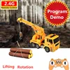 Simulation Lifted Crane 2.4G Remote Control Crane Light Can Lifted UP & Down All Round Driving Programm Demo Engineering Vehicle 1