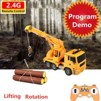 Simulation Lifted Crane 2.4G Remote Control Crane Light Can Lifted UP & Down All Round Driving Programm Demo Engineering Vehicle 1