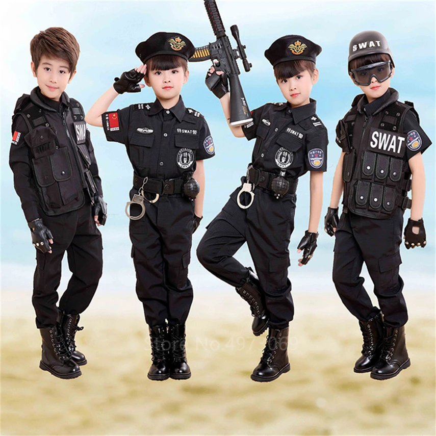 

Traffic Police Cop Cosplay Costumes for Toddler Boys Halloween Carnival Fancy Military Unform Birthday Gift
