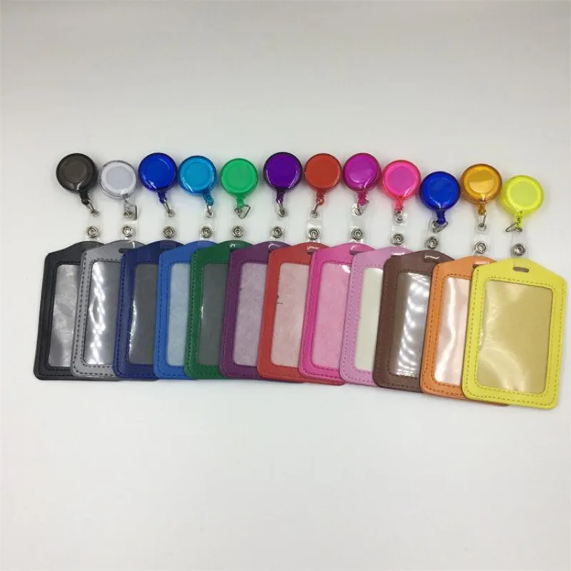 Credit Card Holders With Retractable Badge Reels Clip Name Badge Office School Supplies Identity Protective Card Cover