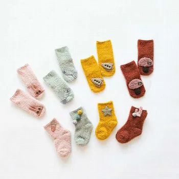 

children's socks носки детские puericulture Kids Infant Toddler Cute Unisex Baby Carrot Cartoon solid Anti-Slip Warm Socks H5