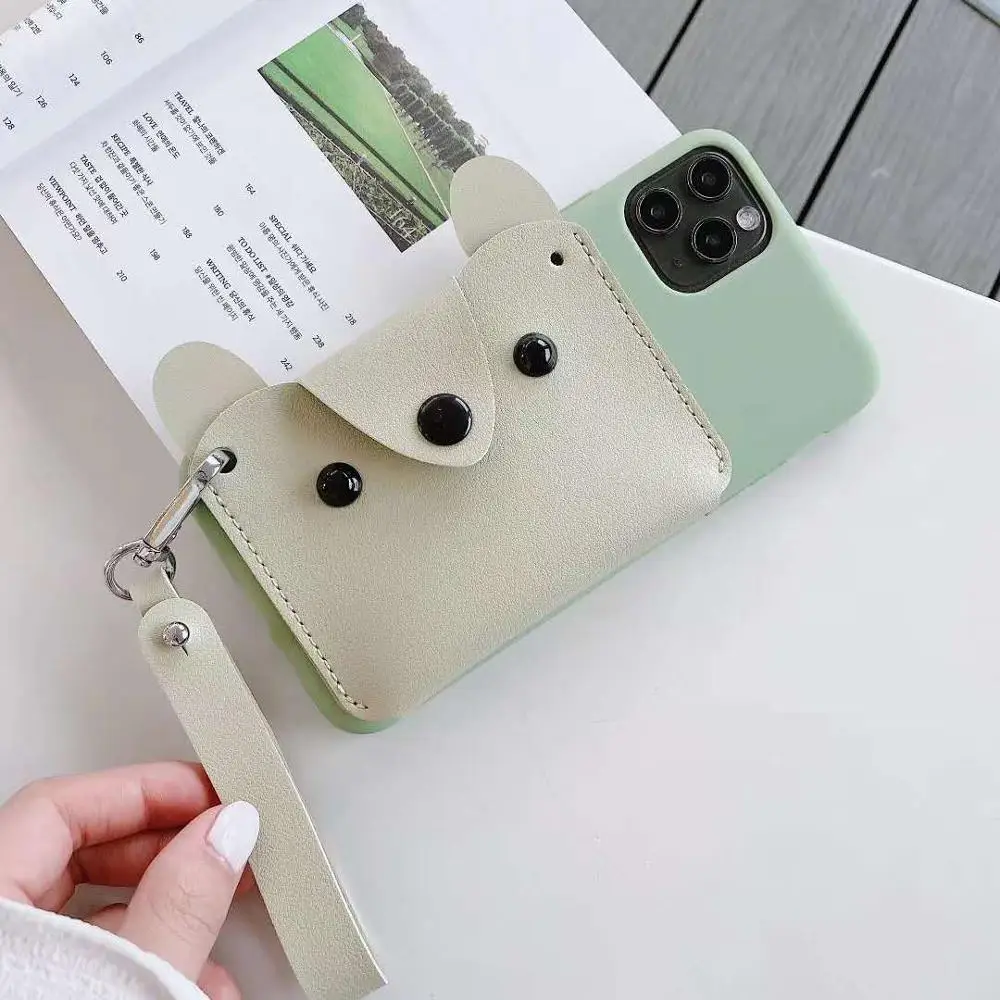wallet phone case for Samsung S20 Ultra A10S A20S A80 A20E soft silicone cover with card holder wallet strap cute puppy case wallet phone case for Samsung S20 Ultra A10S A20S A80 A20E soft silicone cover with card holder wallet strap cute puppy case