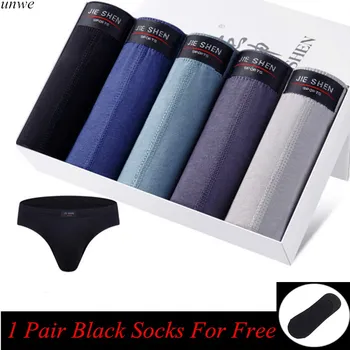 

5 PCS Cheapest 100% Men Underwear Cotton Briefs Plus Size Men Underwear Panties M-5XL Breathable U Convex Underpants