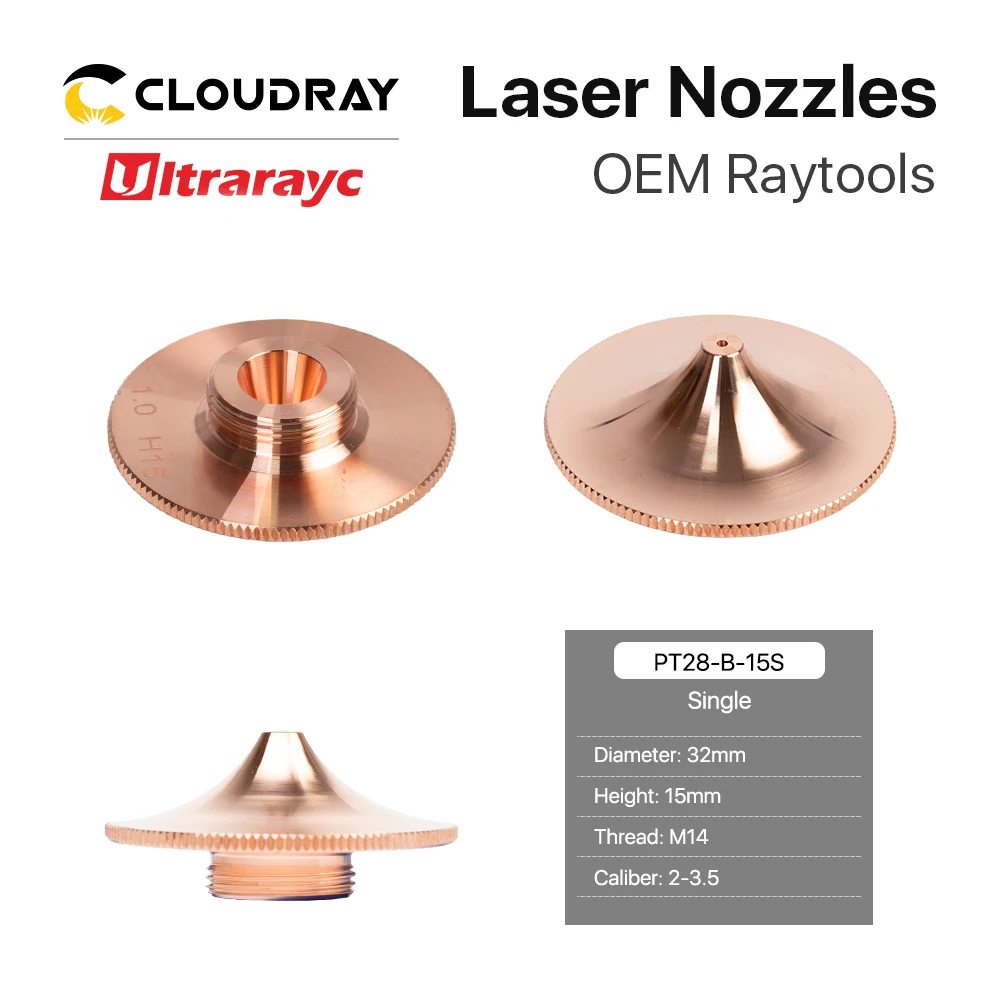Ultrarayc Laser Nozzle for Raytools Single Double Chrome Plated Layers D32 Caliber 0.8mm-4.0mm