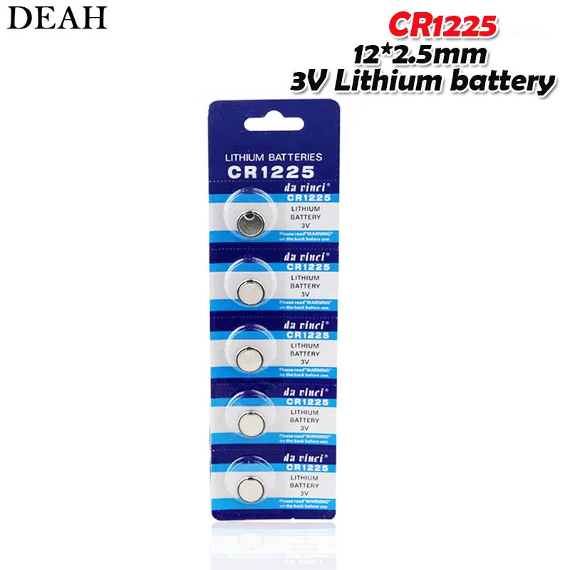 5 uds 3V Batería de botón de litio CR1225 1225 BR1225 LM1225 KCR1225 EE6220 para juguete de control remoto reloj con calculadora de Escala electrónica