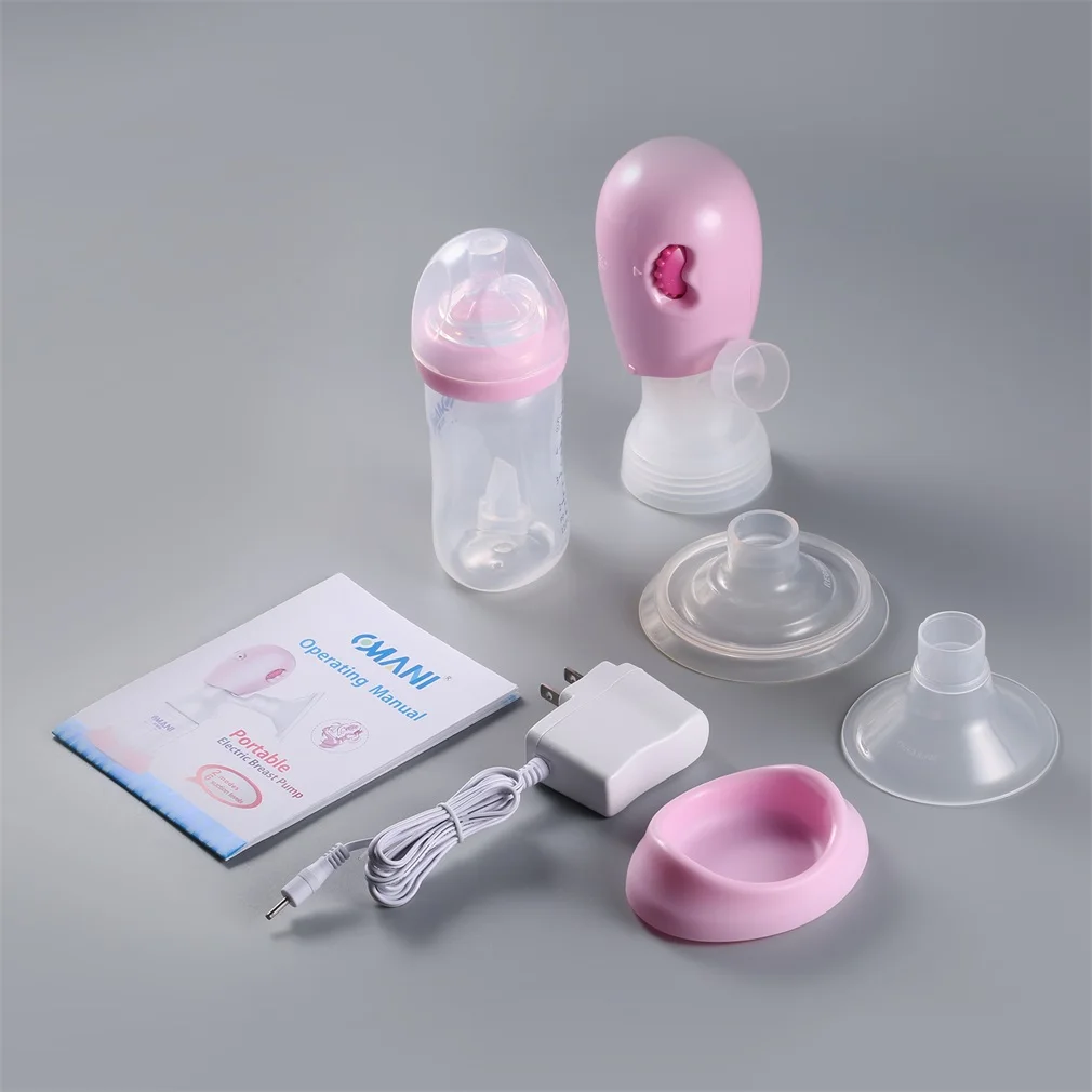 

PP Portable Automatic Integration Electric Breast Pump Set US 2 Modes 6 Suction Level Horn Massage Cushion No Pain US Plug