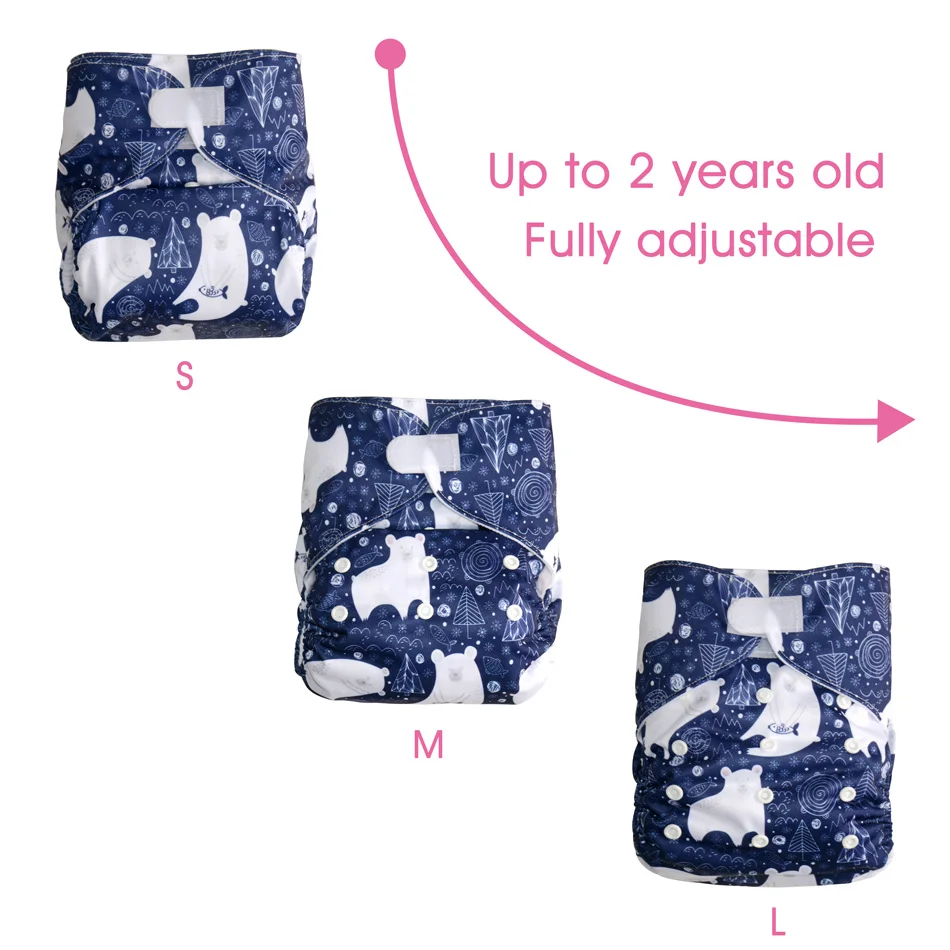 New!HappyFlute Big XL Pocket Diaper for Baby 2 Years and Older,suedecloth inner, stay-dry, size adjustable fits waist 36-58cm