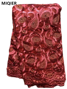 

MIQIER 2020 High Quality African nigerian Lace Fabric lace flowers tulle fabric Women Dress Cord Lace Fabric 5 yards 8347